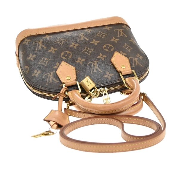LOUIS VUITTON Alma BB 2Way Hand Bag Monogram Leather Brown Gold M53152 57EF638 - Picture 9 of 15